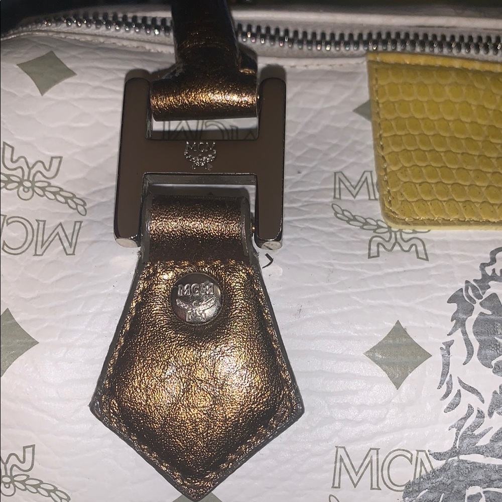 MCM White and Gold Satchel Bag - Picture 8 of 16